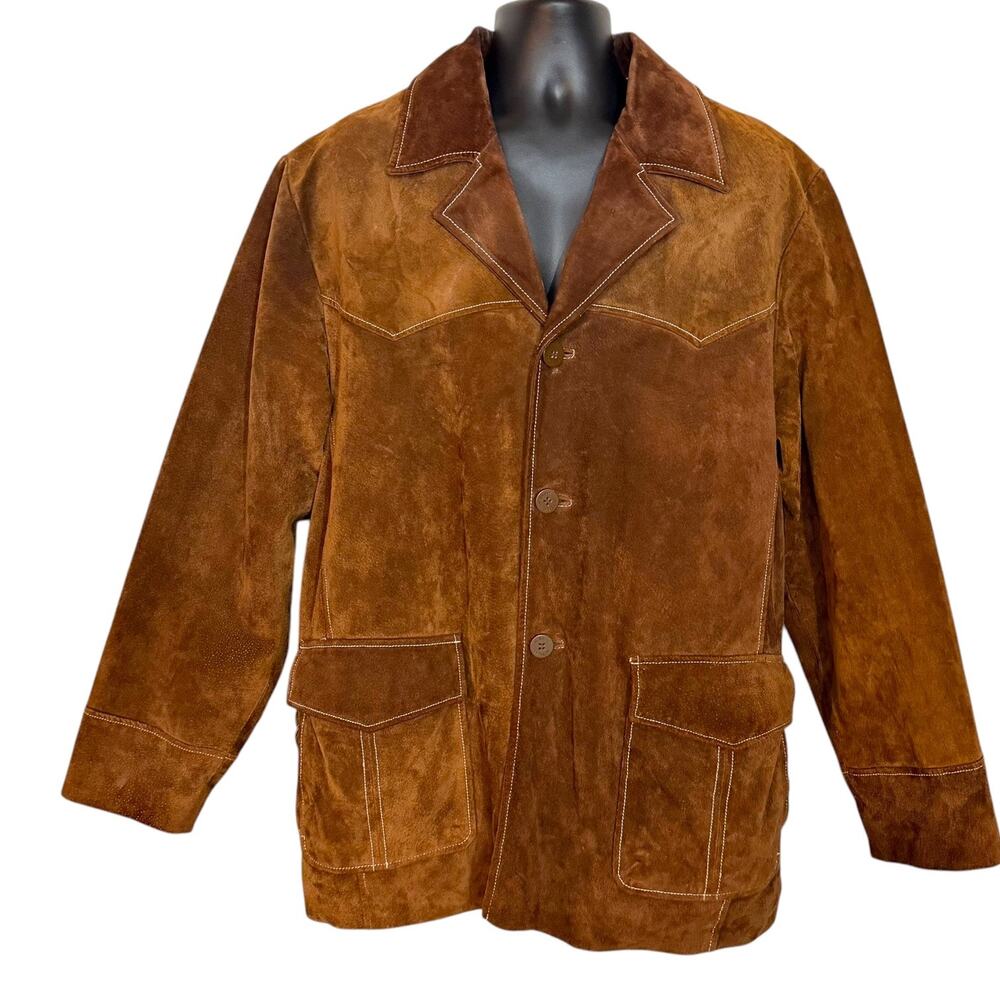 VTG 90s Wilsons Leather M Julian Men Large Suede Western Cowboy Shacket Jacket L